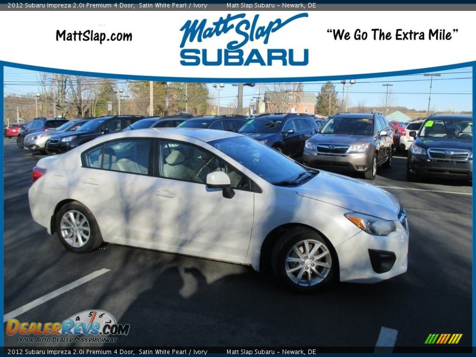 2012 Subaru Impreza 2.0i Premium 4 Door Satin White Pearl / Ivory Photo #1