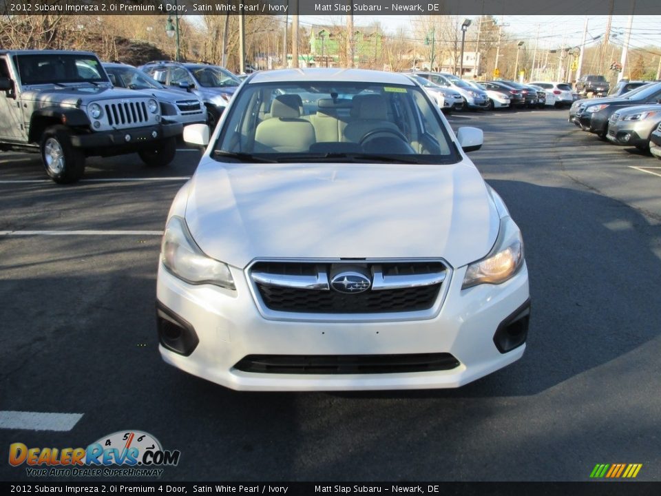 2012 Subaru Impreza 2.0i Premium 4 Door Satin White Pearl / Ivory Photo #3