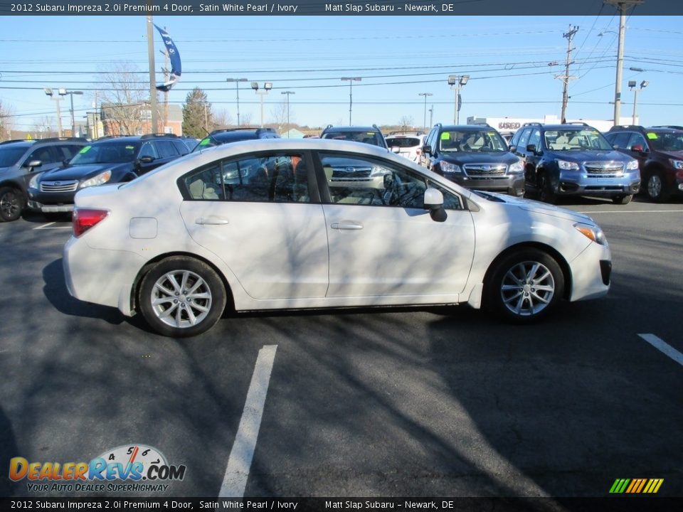 2012 Subaru Impreza 2.0i Premium 4 Door Satin White Pearl / Ivory Photo #4