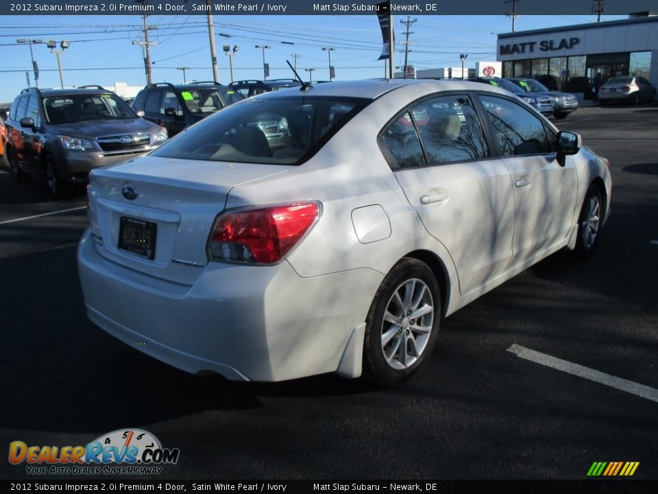 2012 Subaru Impreza 2.0i Premium 4 Door Satin White Pearl / Ivory Photo #5