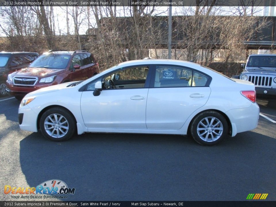 2012 Subaru Impreza 2.0i Premium 4 Door Satin White Pearl / Ivory Photo #8