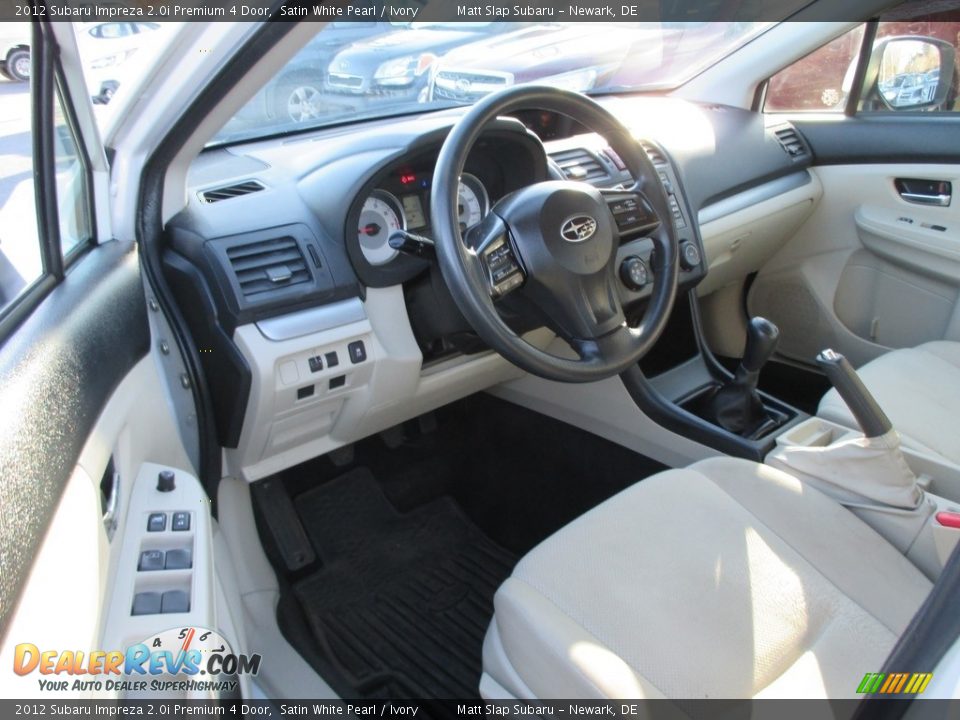 2012 Subaru Impreza 2.0i Premium 4 Door Satin White Pearl / Ivory Photo #11