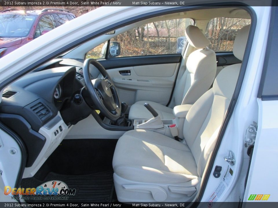 2012 Subaru Impreza 2.0i Premium 4 Door Satin White Pearl / Ivory Photo #12