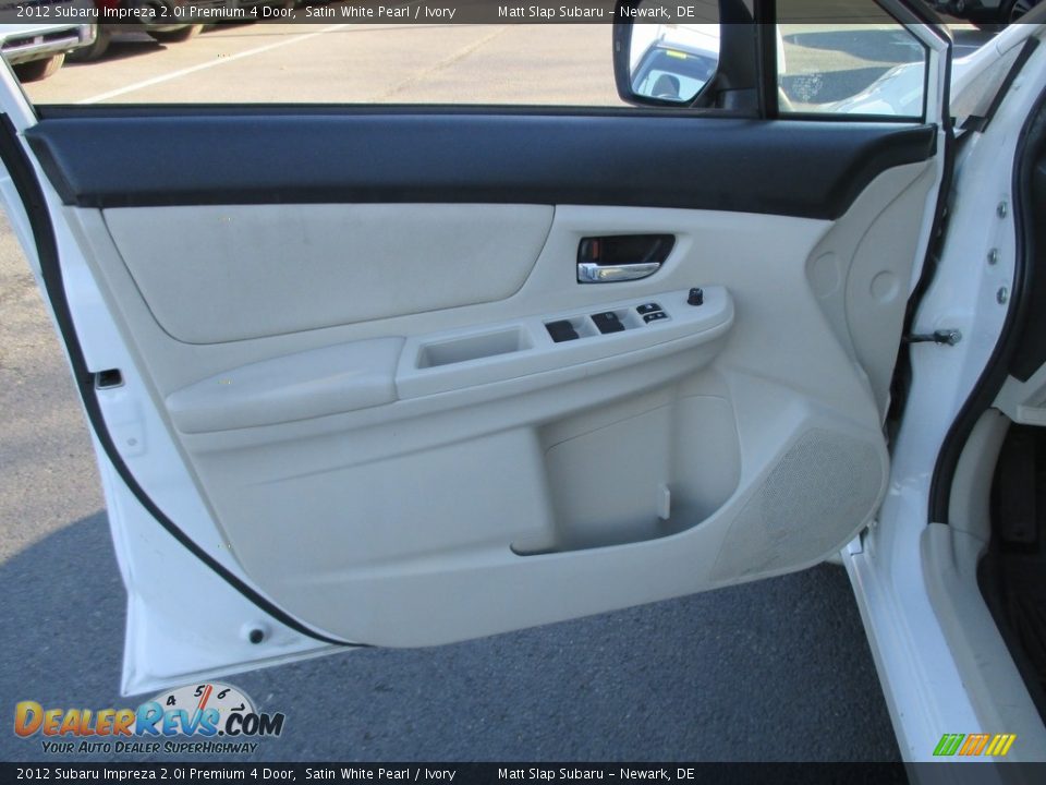 2012 Subaru Impreza 2.0i Premium 4 Door Satin White Pearl / Ivory Photo #13