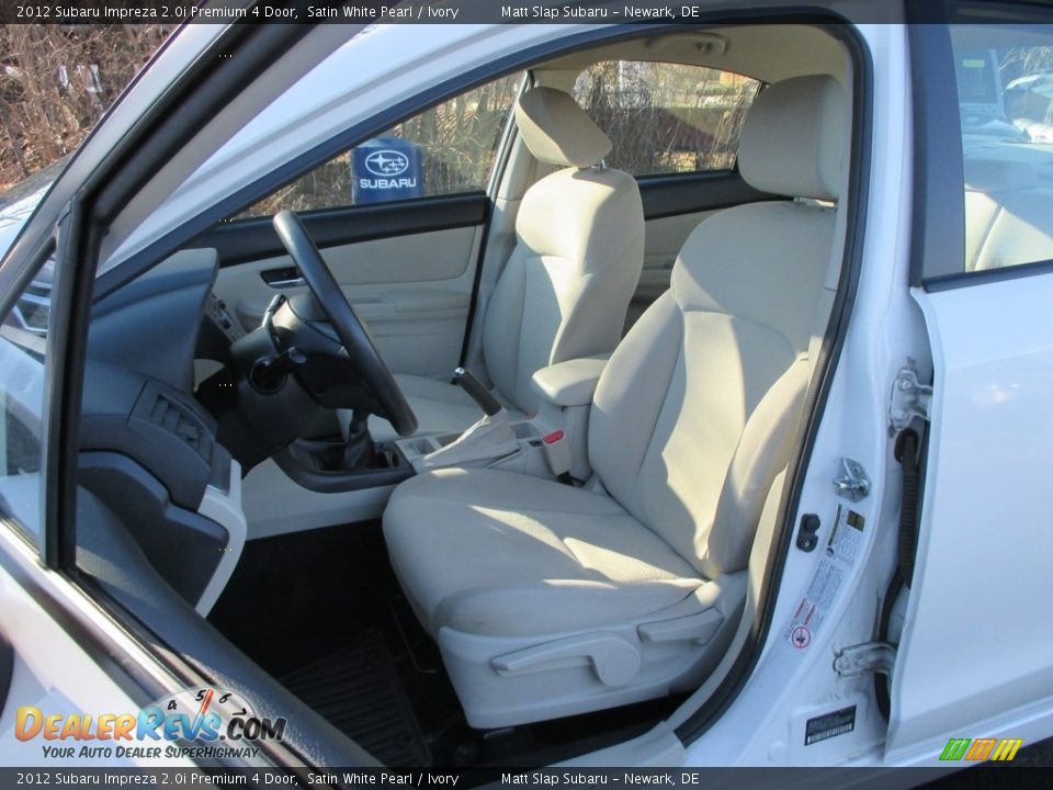 2012 Subaru Impreza 2.0i Premium 4 Door Satin White Pearl / Ivory Photo #15