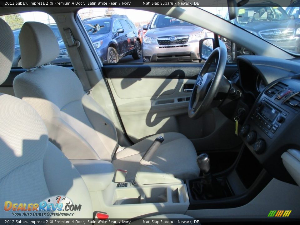 2012 Subaru Impreza 2.0i Premium 4 Door Satin White Pearl / Ivory Photo #16