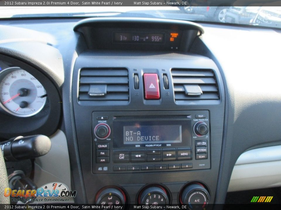 2012 Subaru Impreza 2.0i Premium 4 Door Satin White Pearl / Ivory Photo #24