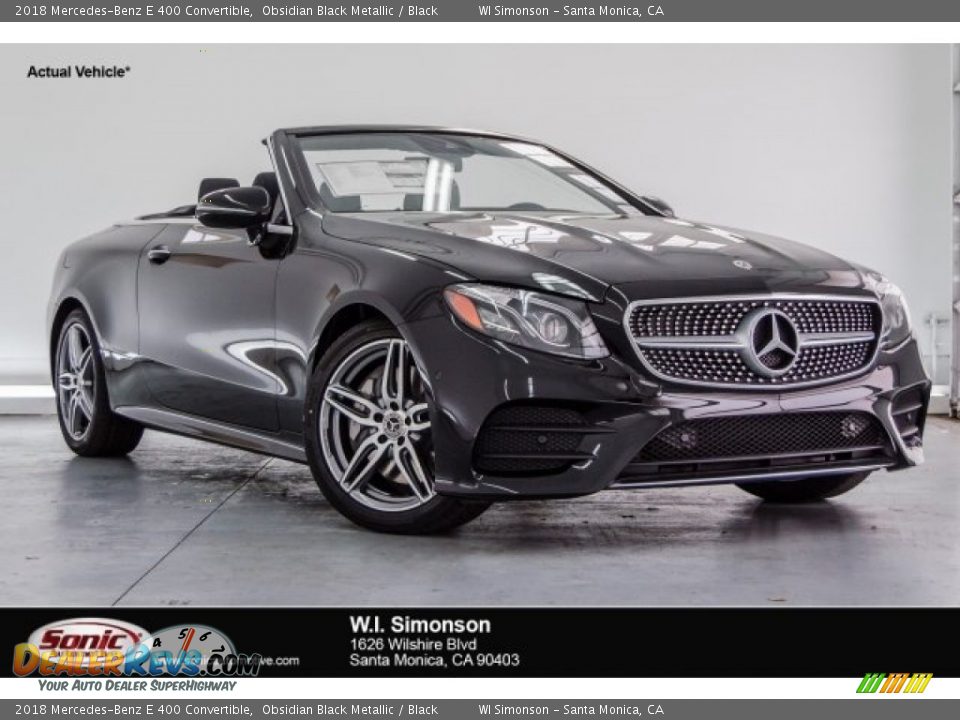 2018 Mercedes-Benz E 400 Convertible Obsidian Black Metallic / Black Photo #1
