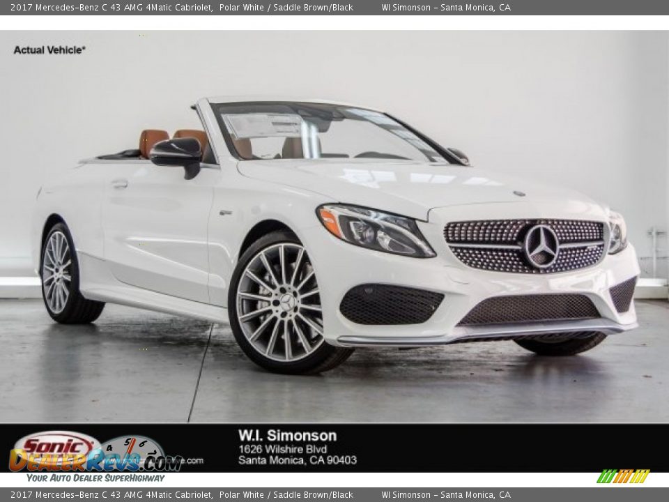 2017 Mercedes-Benz C 43 AMG 4Matic Cabriolet Polar White / Saddle Brown/Black Photo #1