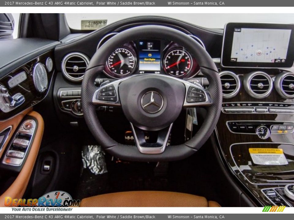 2017 Mercedes-Benz C 43 AMG 4Matic Cabriolet Polar White / Saddle Brown/Black Photo #5