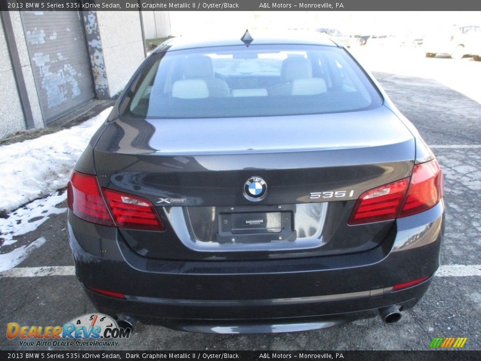 2013 BMW 5 Series 535i xDrive Sedan Dark Graphite Metallic II / Oyster/Black Photo #4