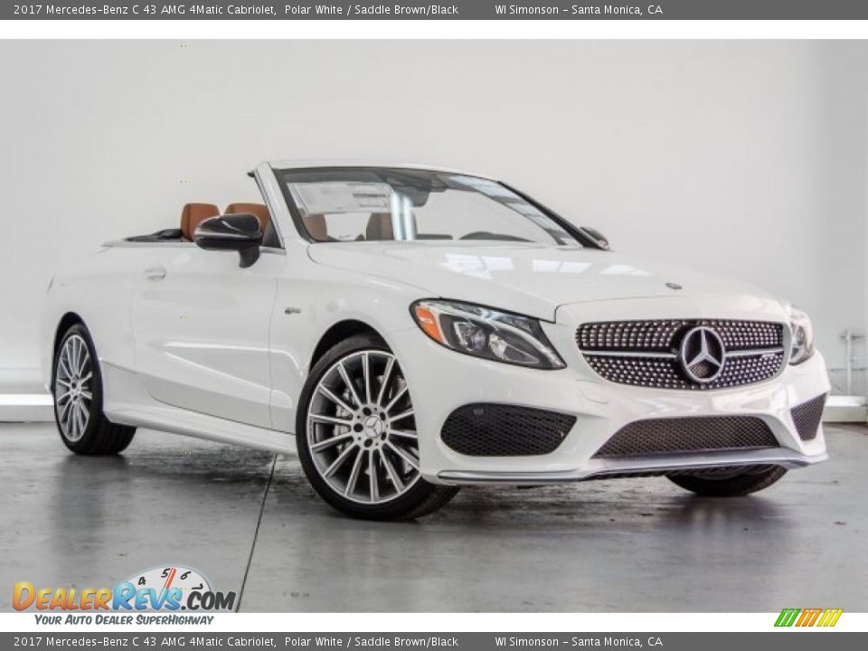 2017 Mercedes-Benz C 43 AMG 4Matic Cabriolet Polar White / Saddle Brown/Black Photo #13