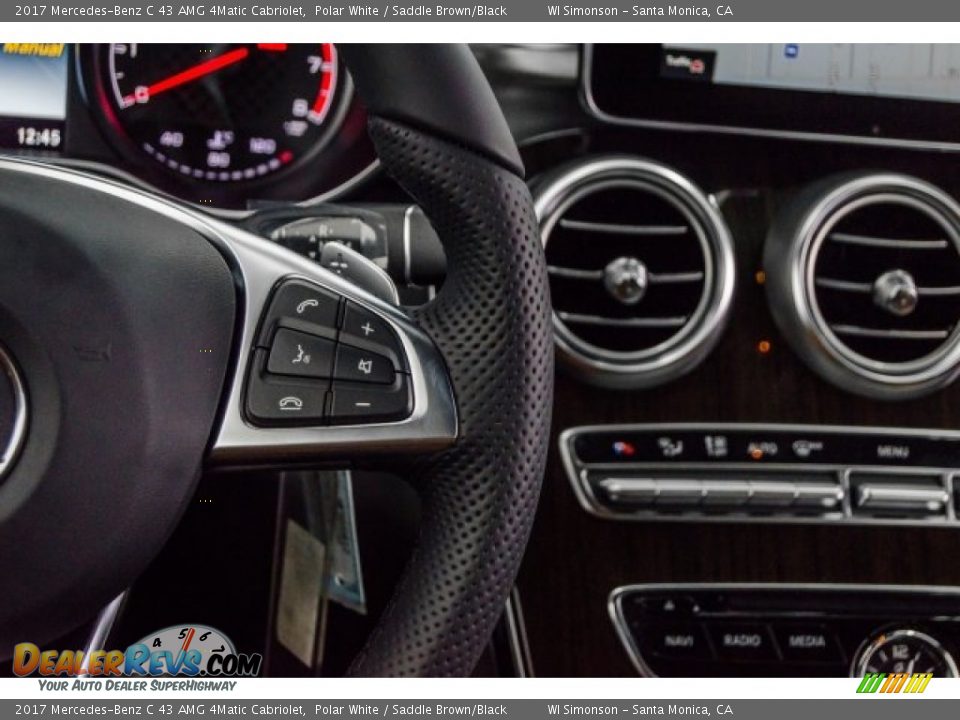 2017 Mercedes-Benz C 43 AMG 4Matic Cabriolet Polar White / Saddle Brown/Black Photo #25