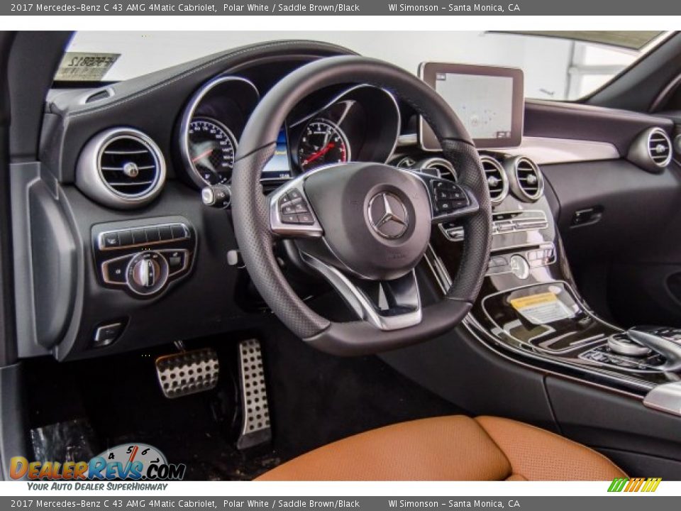 2017 Mercedes-Benz C 43 AMG 4Matic Cabriolet Polar White / Saddle Brown/Black Photo #28