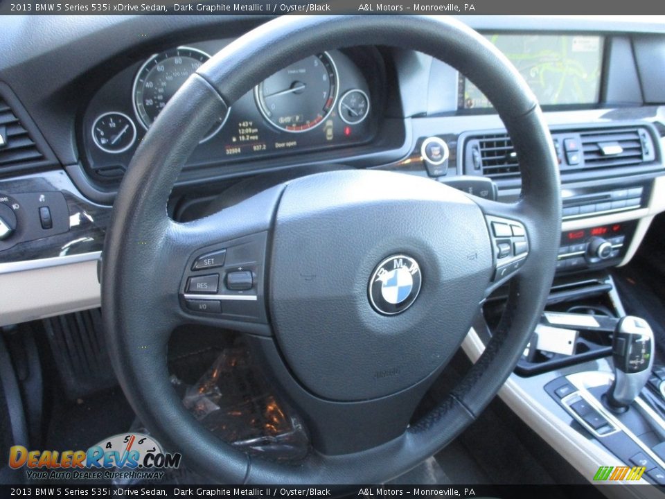 2013 BMW 5 Series 535i xDrive Sedan Dark Graphite Metallic II / Oyster/Black Photo #15
