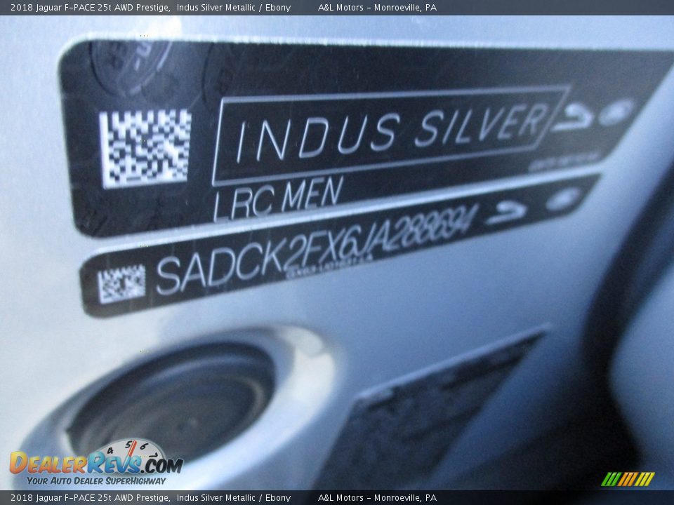 2018 Jaguar F-PACE 25t AWD Prestige Indus Silver Metallic / Ebony Photo #20