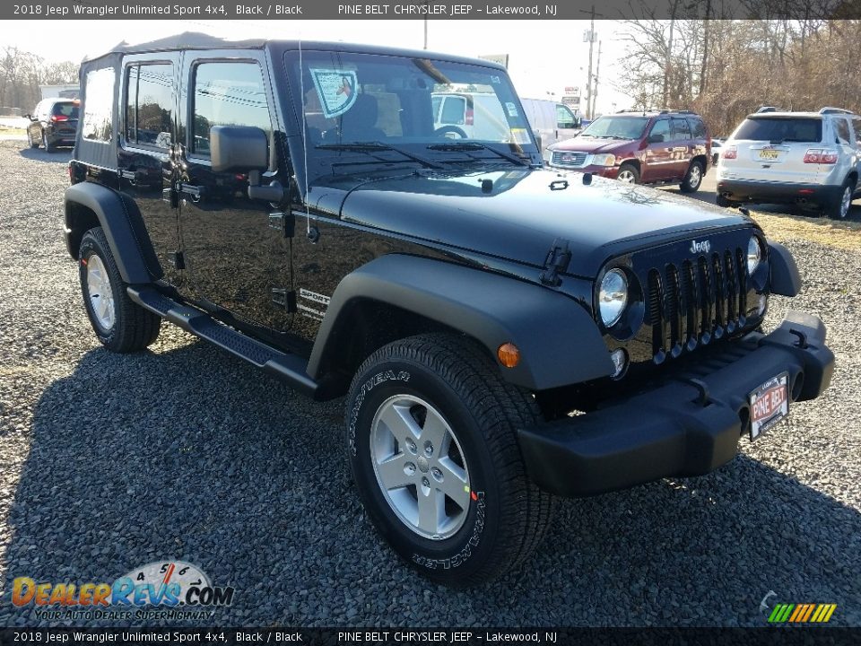 2018 Jeep Wrangler Unlimited Sport 4x4 Black / Black Photo #1