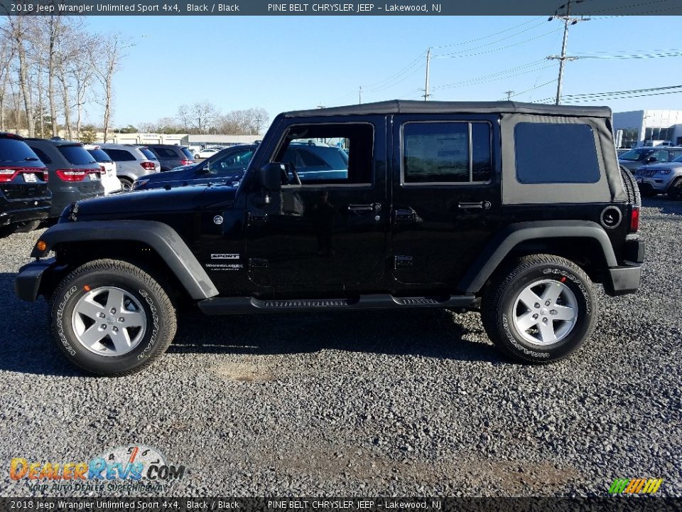 2018 Jeep Wrangler Unlimited Sport 4x4 Black / Black Photo #3