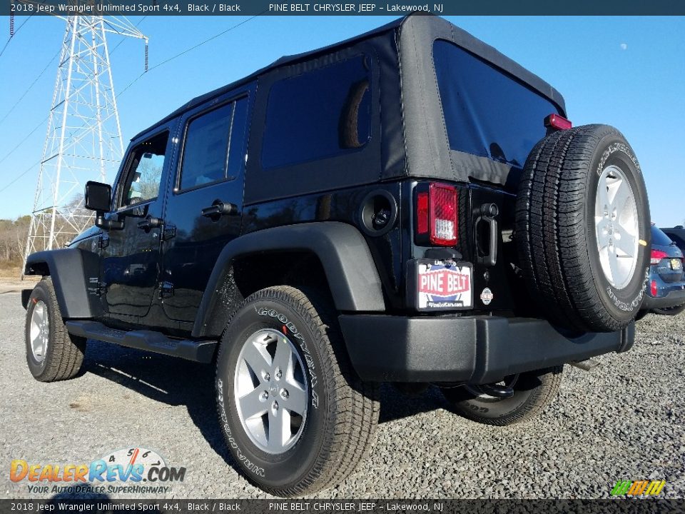 2018 Jeep Wrangler Unlimited Sport 4x4 Black / Black Photo #4