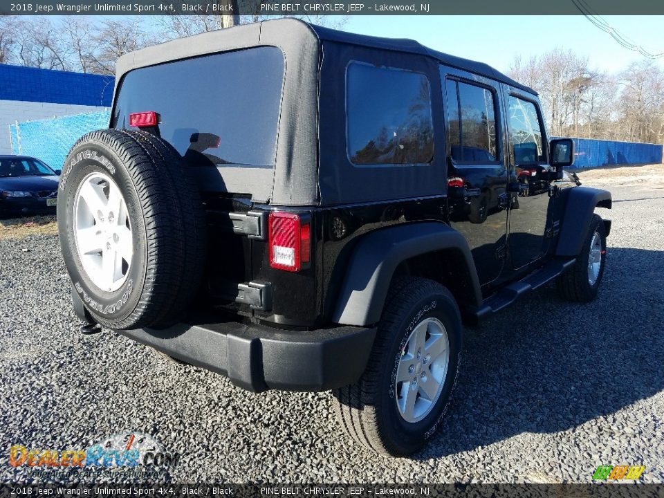 2018 Jeep Wrangler Unlimited Sport 4x4 Black / Black Photo #5