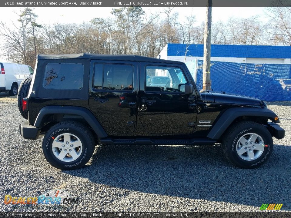 2018 Jeep Wrangler Unlimited Sport 4x4 Black / Black Photo #6