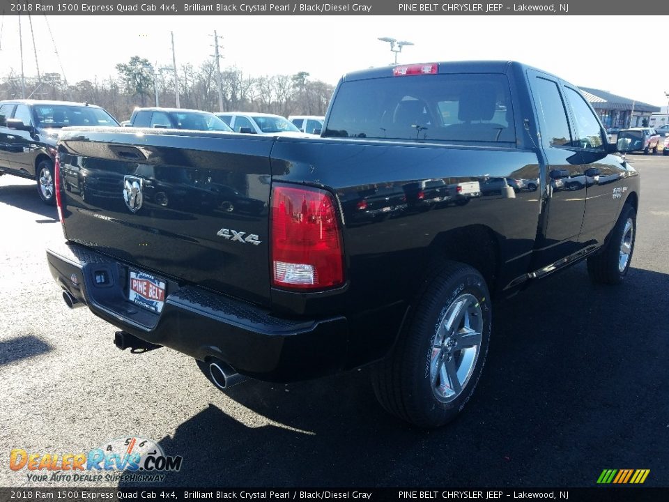 2018 Ram 1500 Express Quad Cab 4x4 Brilliant Black Crystal Pearl / Black/Diesel Gray Photo #5
