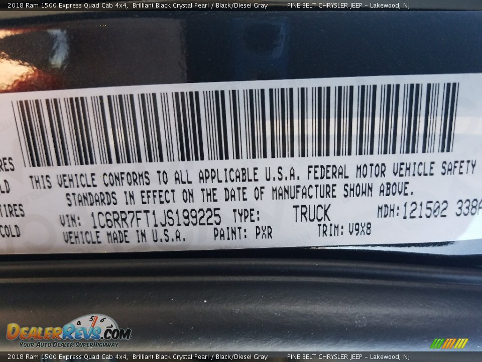 2018 Ram 1500 Express Quad Cab 4x4 Brilliant Black Crystal Pearl / Black/Diesel Gray Photo #8