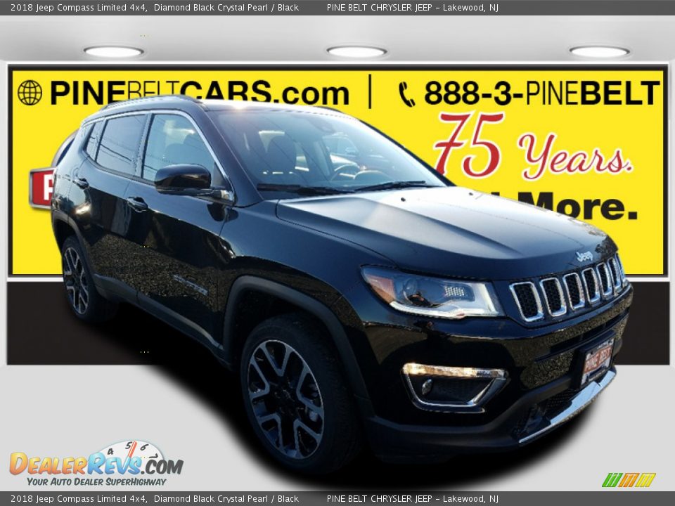 2018 Jeep Compass Limited 4x4 Diamond Black Crystal Pearl / Black Photo #1