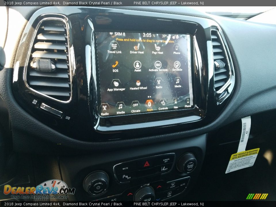 2018 Jeep Compass Limited 4x4 Diamond Black Crystal Pearl / Black Photo #10