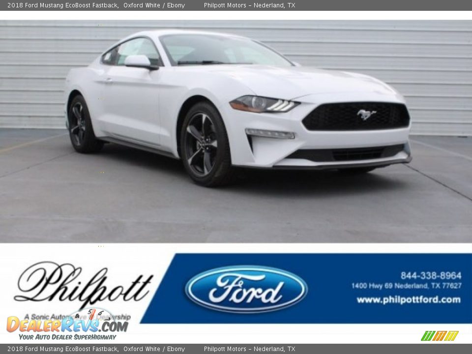 2018 Ford Mustang EcoBoost Fastback Oxford White / Ebony Photo #1