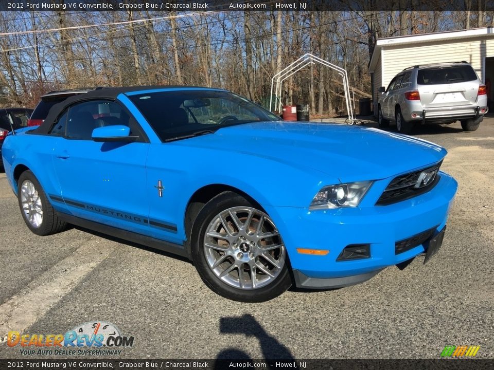 2012 Ford Mustang V6 Convertible Grabber Blue / Charcoal Black Photo #1
