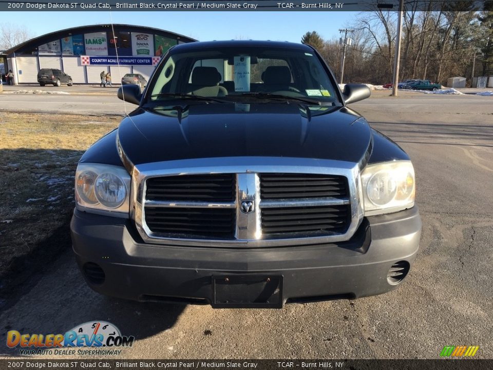 2007 Dodge Dakota ST Quad Cab Brilliant Black Crystal Pearl / Medium Slate Gray Photo #2