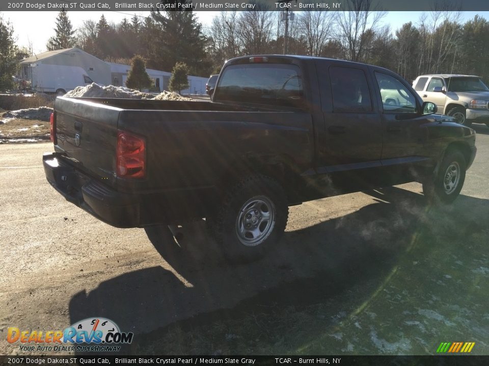 2007 Dodge Dakota ST Quad Cab Brilliant Black Crystal Pearl / Medium Slate Gray Photo #4