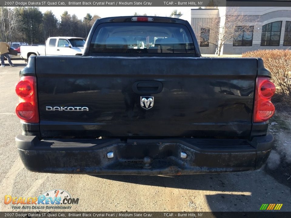 2007 Dodge Dakota ST Quad Cab Brilliant Black Crystal Pearl / Medium Slate Gray Photo #5