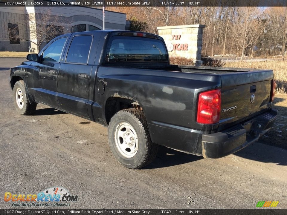 2007 Dodge Dakota ST Quad Cab Brilliant Black Crystal Pearl / Medium Slate Gray Photo #6