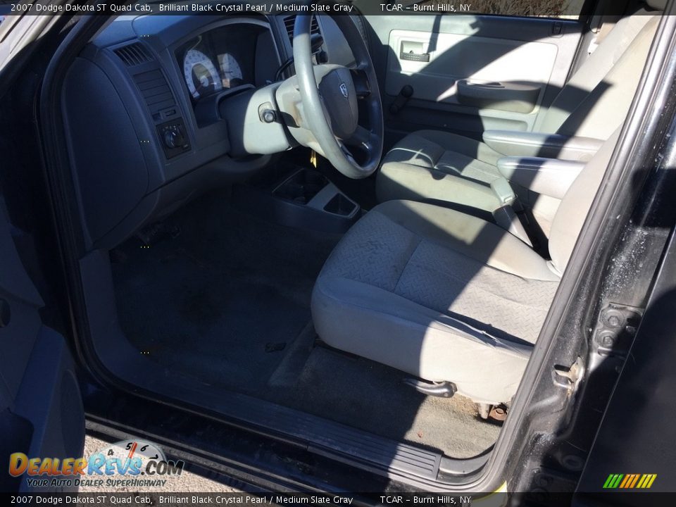 2007 Dodge Dakota ST Quad Cab Brilliant Black Crystal Pearl / Medium Slate Gray Photo #8