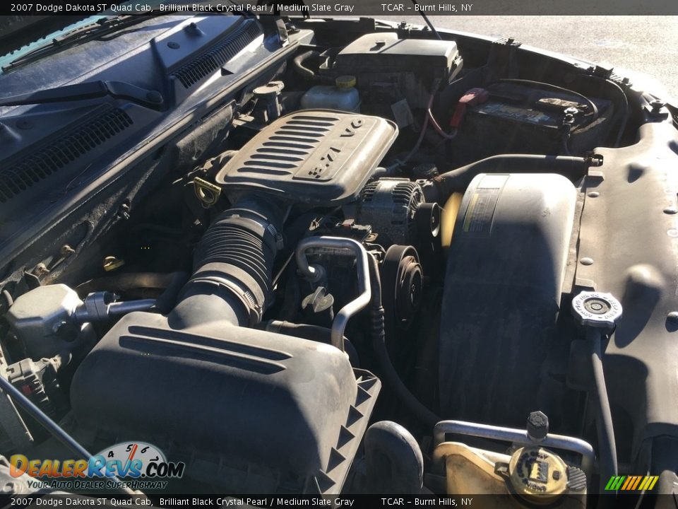 2007 Dodge Dakota ST Quad Cab Brilliant Black Crystal Pearl / Medium Slate Gray Photo #15