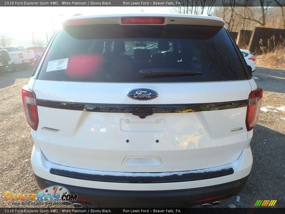 2018 Ford Explorer Sport 4WD White Platinum / Ebony Black Photo #4