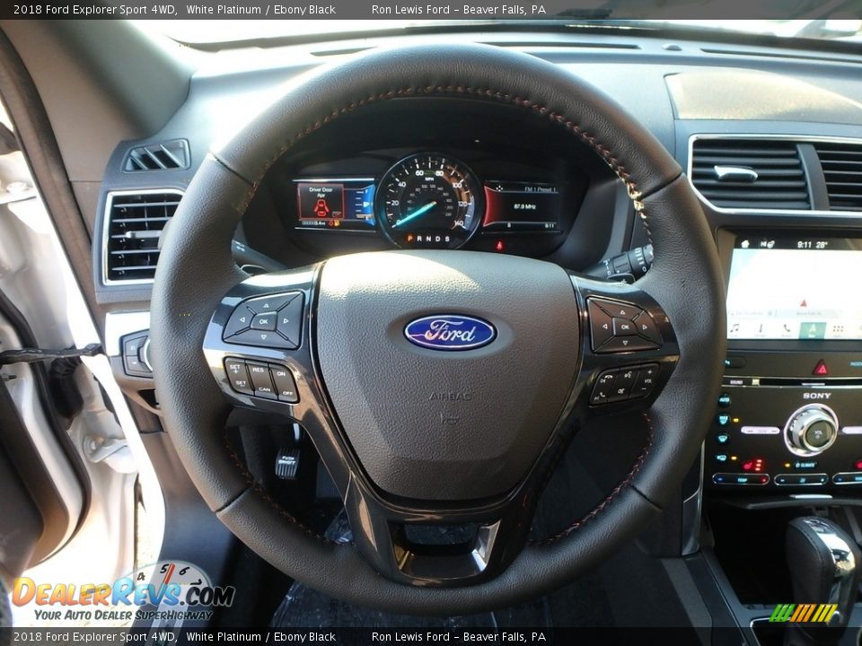 2018 Ford Explorer Sport 4WD White Platinum / Ebony Black Photo #18