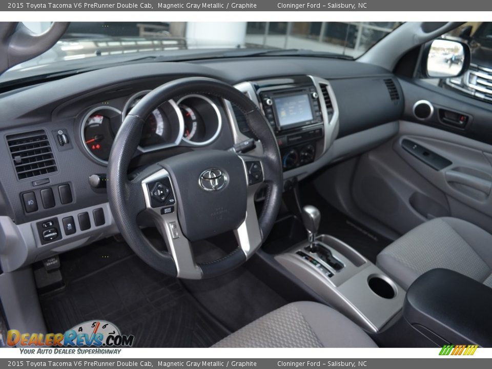 2015 Toyota Tacoma V6 PreRunner Double Cab Magnetic Gray Metallic / Graphite Photo #11
