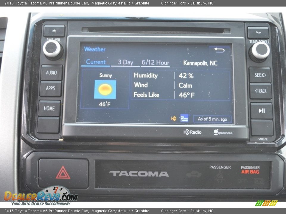 2015 Toyota Tacoma V6 PreRunner Double Cab Magnetic Gray Metallic / Graphite Photo #16