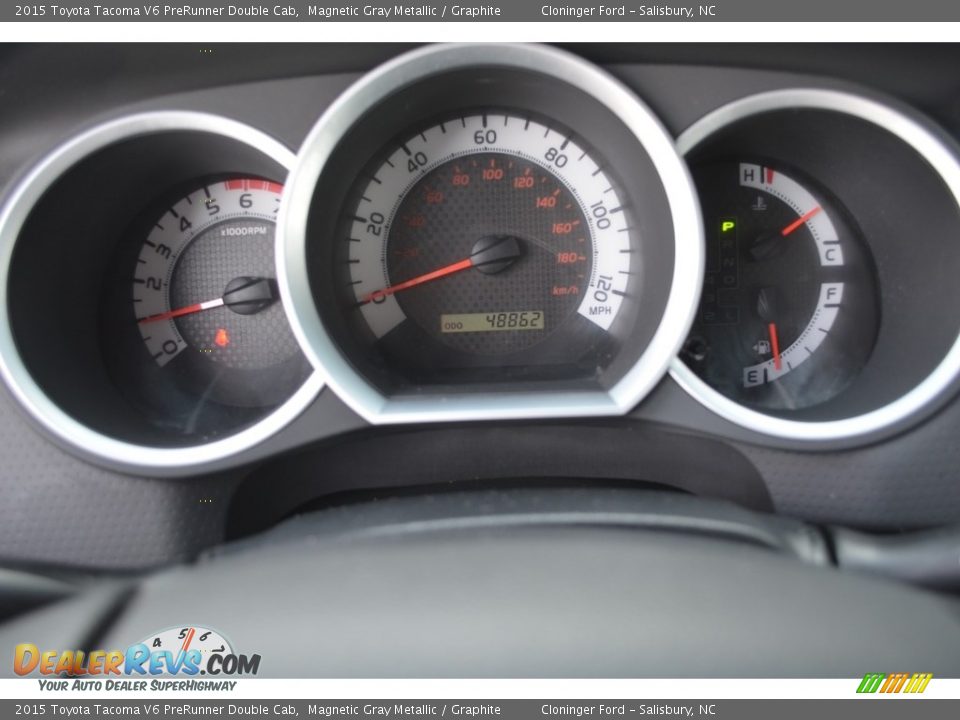 2015 Toyota Tacoma V6 PreRunner Double Cab Magnetic Gray Metallic / Graphite Photo #22