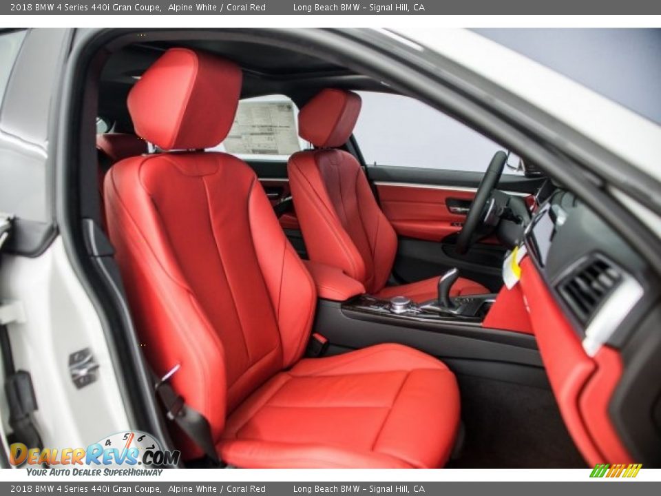 2018 BMW 4 Series 440i Gran Coupe Alpine White / Coral Red Photo #2
