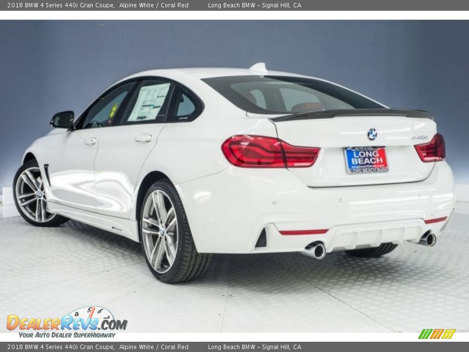 2018 BMW 4 Series 440i Gran Coupe Alpine White / Coral Red Photo #4