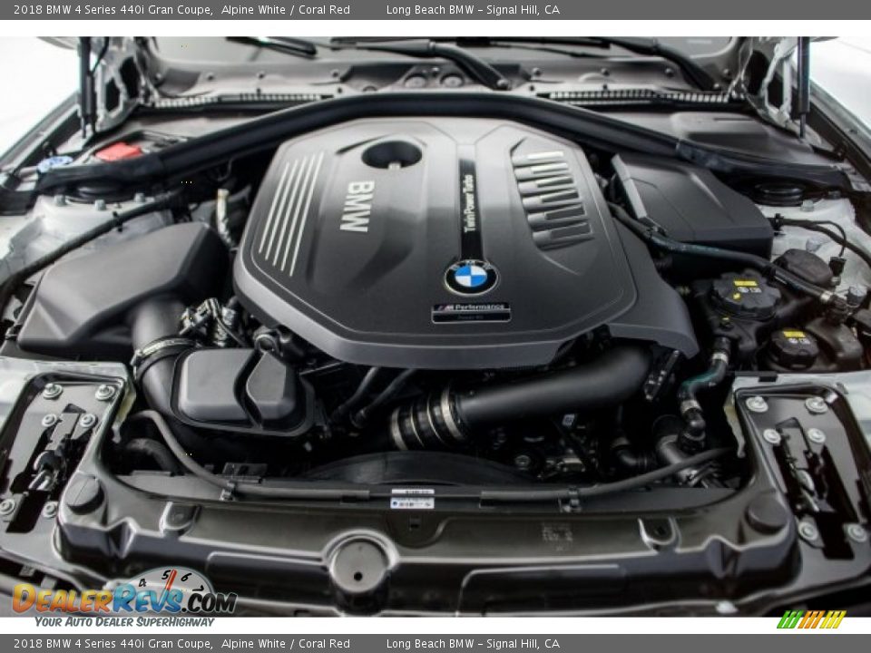 2018 BMW 4 Series 440i Gran Coupe Alpine White / Coral Red Photo #8