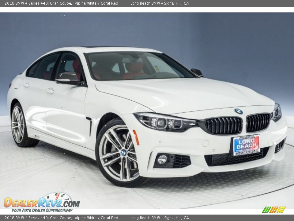 2018 BMW 4 Series 440i Gran Coupe Alpine White / Coral Red Photo #11