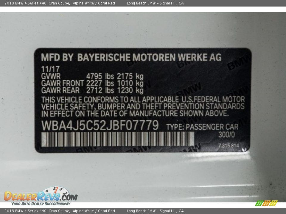 2018 BMW 4 Series 440i Gran Coupe Alpine White / Coral Red Photo #12