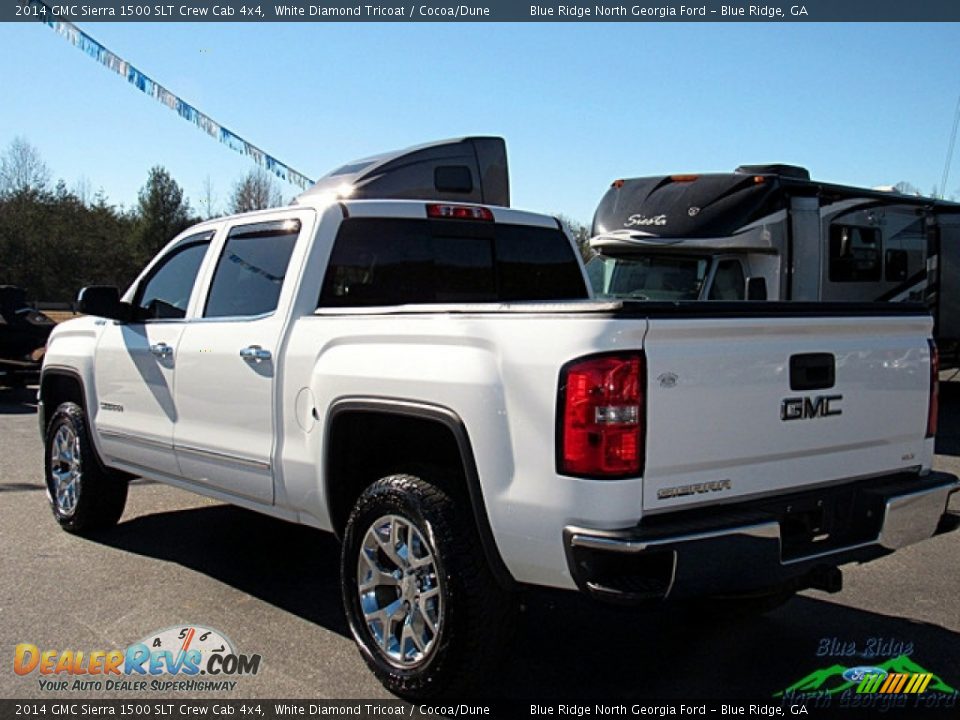2014 GMC Sierra 1500 SLT Crew Cab 4x4 White Diamond Tricoat / Cocoa/Dune Photo #3