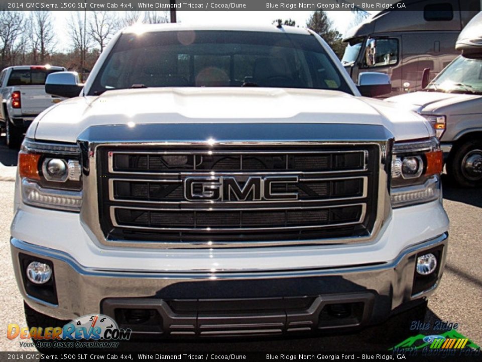 2014 GMC Sierra 1500 SLT Crew Cab 4x4 White Diamond Tricoat / Cocoa/Dune Photo #8