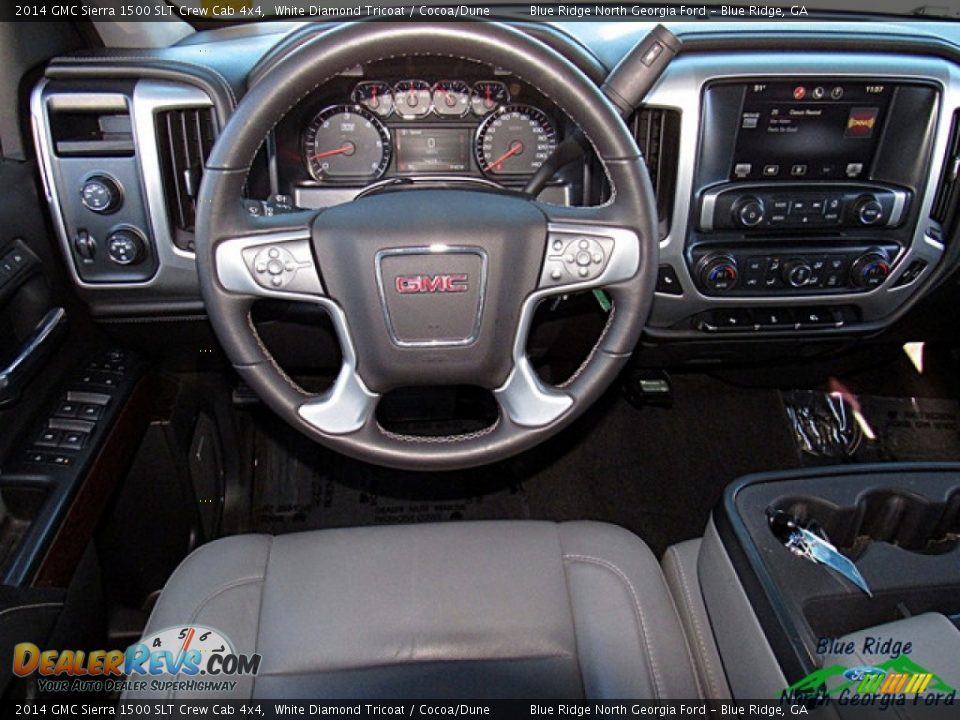 2014 GMC Sierra 1500 SLT Crew Cab 4x4 White Diamond Tricoat / Cocoa/Dune Photo #15